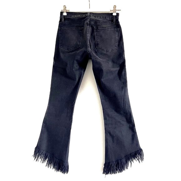 Frame Le Crop Mini Boot Shredded Raw Jeans in Fox Park Size 26 - Picture 7 of 10